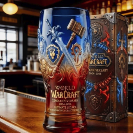 2026 World Of Warcraft 22nd Anniversary Beer Glass Drinking Glass for Fans & Daily Use
