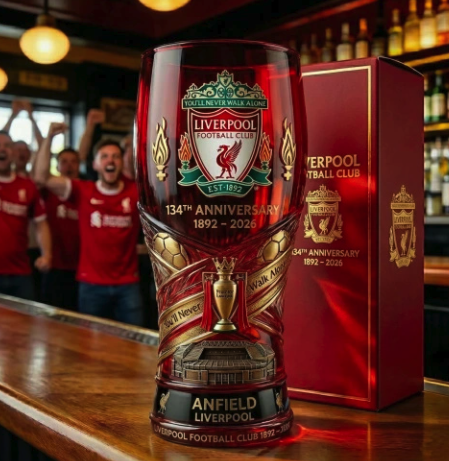 Celebrate 134 years of Liverpool Football Club Liverpool 1892-2026 Anniversary Edition Beer Glass