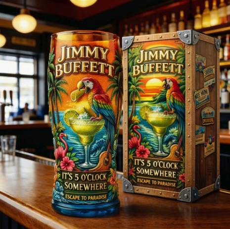 Jimmy Buffett Parrothead Forever Margaritaville 16 oz Collector Edition Custom Beer Glass