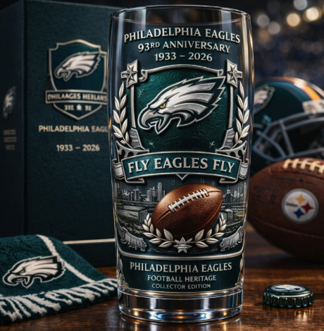 Philadelphia Eagles NFL Football Team Go Birds Anniversary 2026 Collector Edition Custom Pint Glass